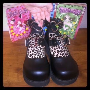 💀DEMONIA💀 Heart Buckle Mary Janes